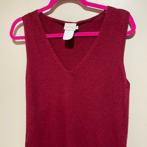 Part Two Burgundy, cashmere mix vest